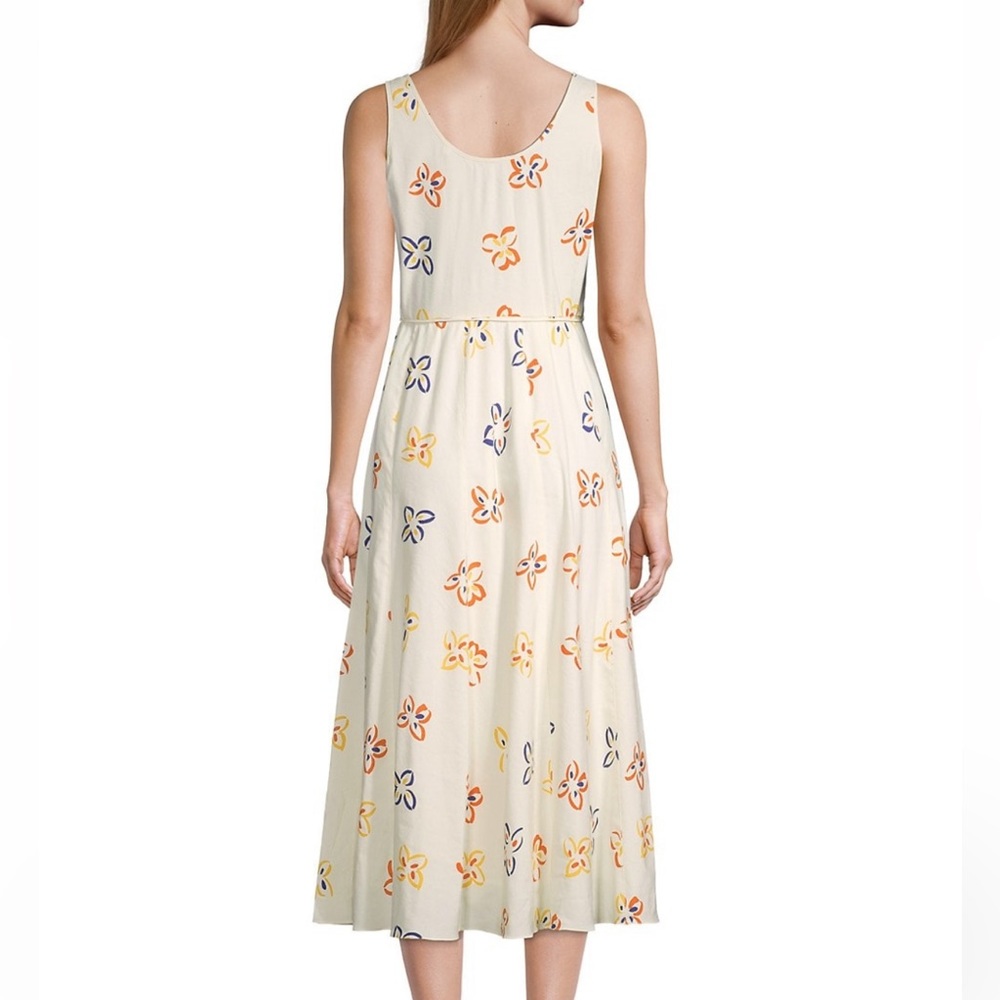 ✨NEW✨ Rebecca Taylor Flame Fleur Linen-Blend Midi-Dress - Size 4 - Picture 5 of 14